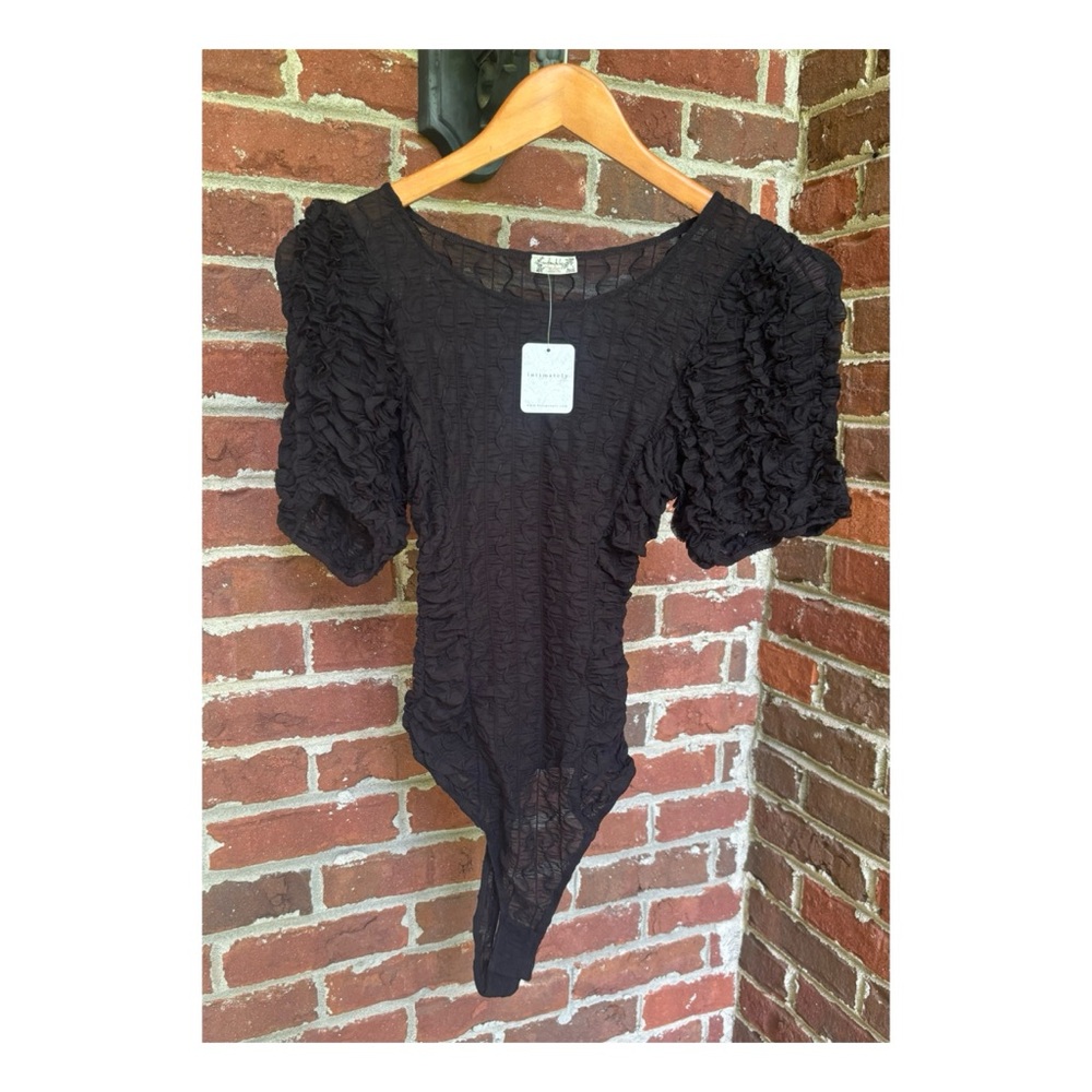 NWT Free People Intimately Bodysuit Top in Black  Size XS